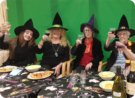 Summerlands | various staff and residents dressed up in haloween outfits celebrating the 2022 great british care awards