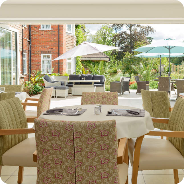 Summerlands | Image showing our outdoor patio and eating area.